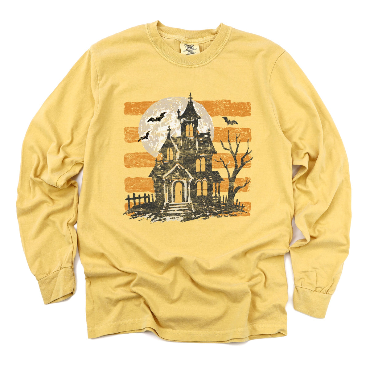 Haunted House Orange Stripes - Women's Garment Dyed Long product image 5