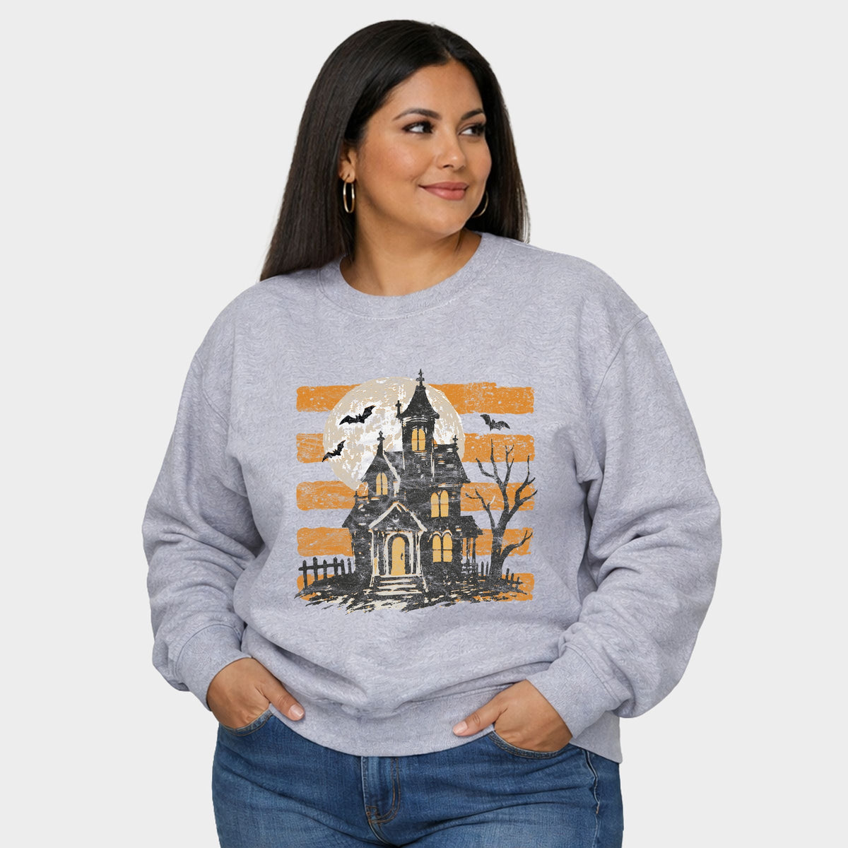 Haunted House Orange Stripes - Women's Plus Sized Graphic product image 4
