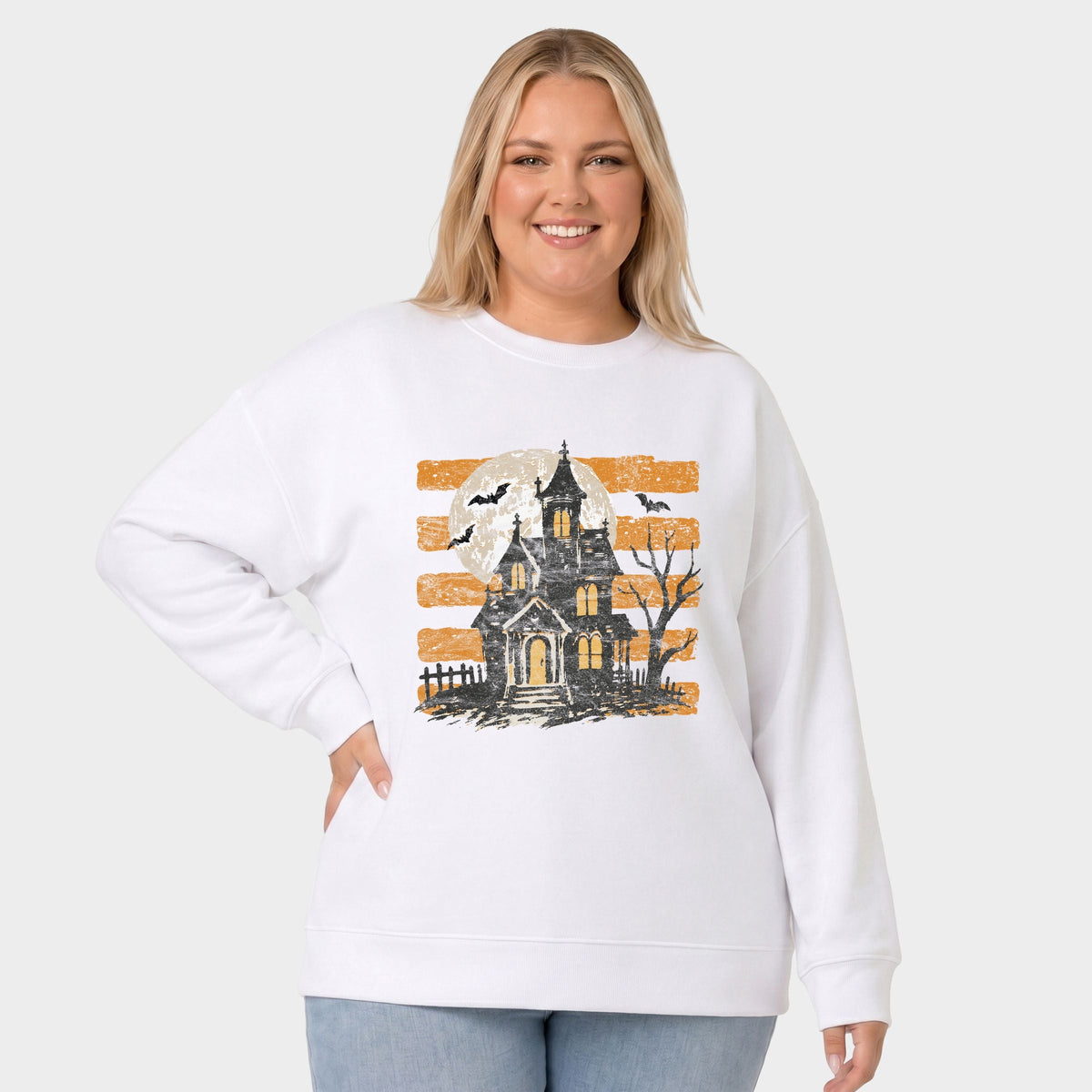 Haunted House Orange Stripes - Women's Plus Sized Graphic product image 1