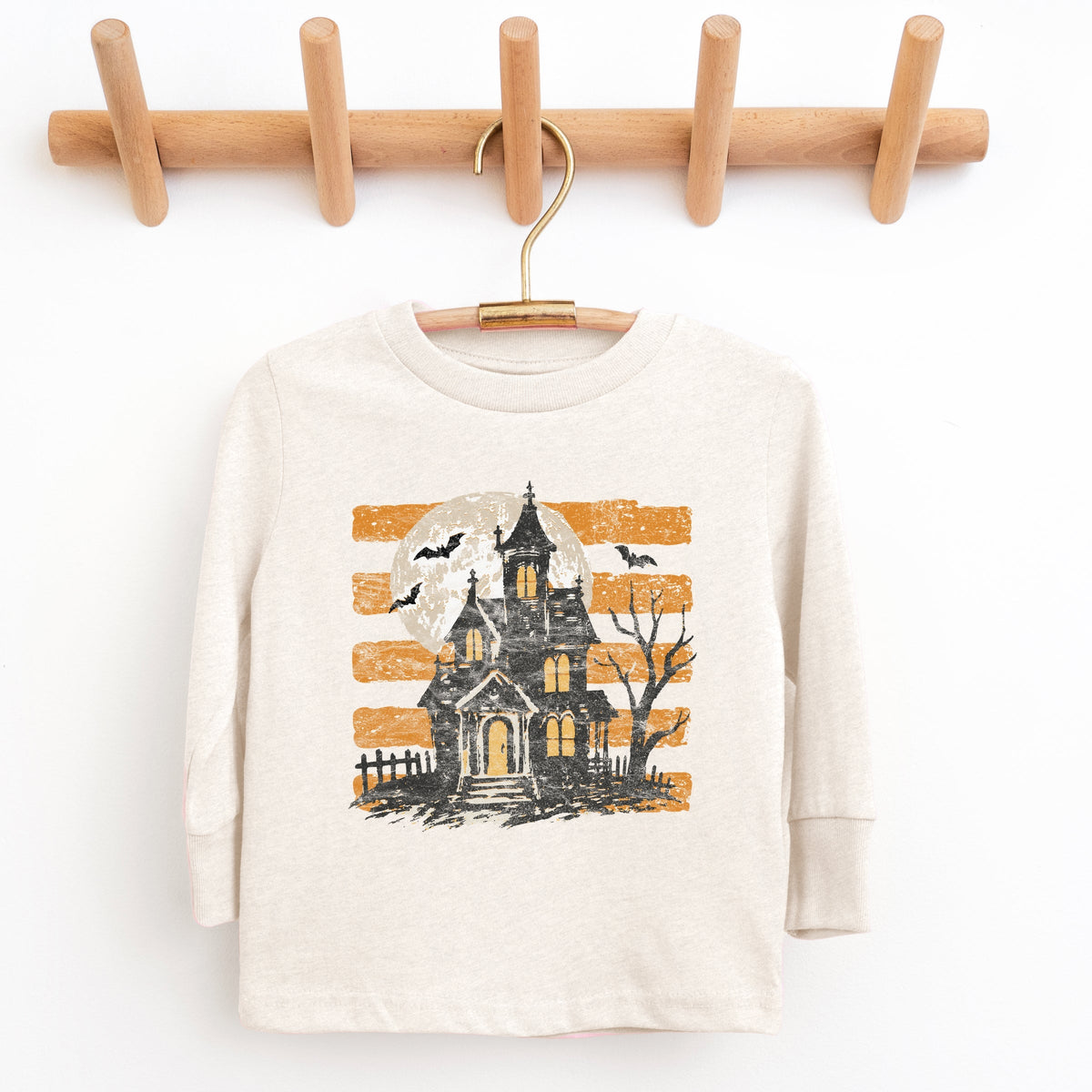 Haunted House Orange Stripes - Youth Long Sleeve Graphic product image 5