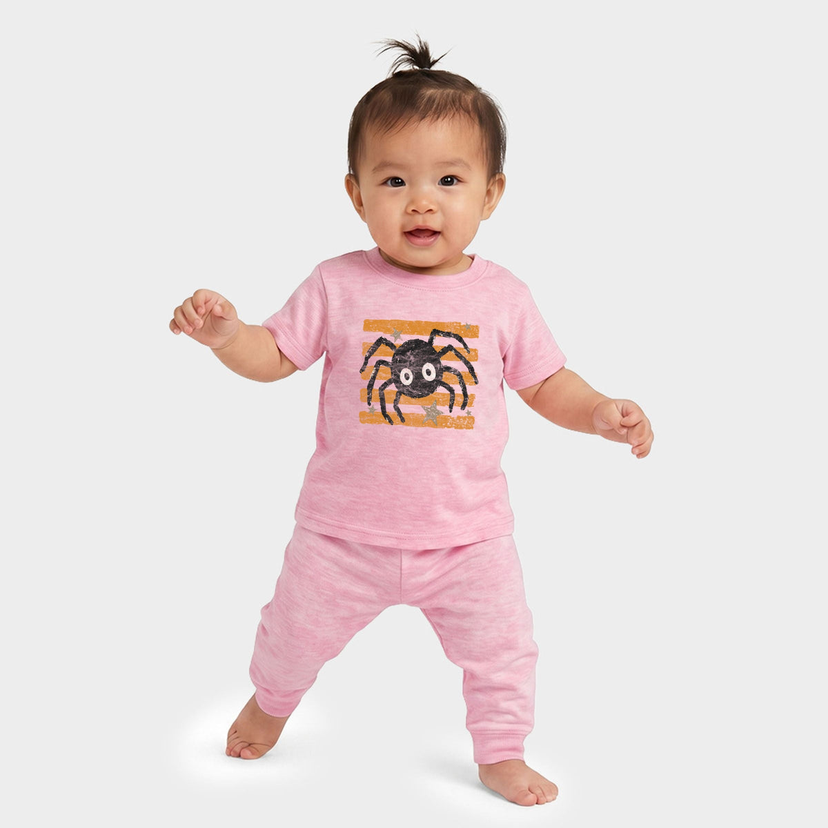 Spider Orange Stripes - Infant Jogger Pant Crew Set