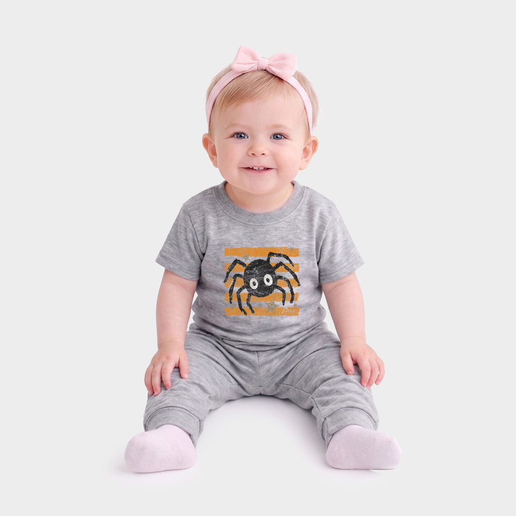 Spider Orange Stripes - Infant Jogger Pant Crew Set