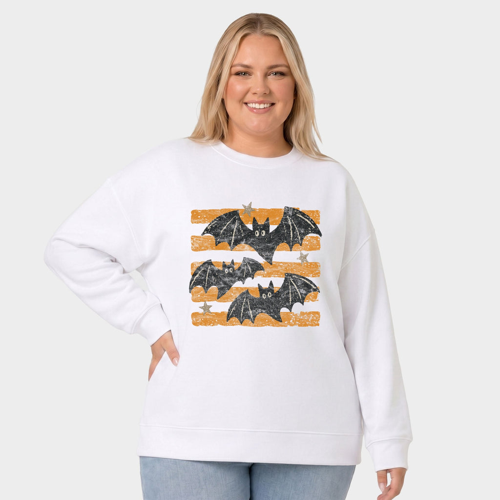 Bats Orange Stripes - Women's Plus Sized Graphic Sweatshirt product image 7