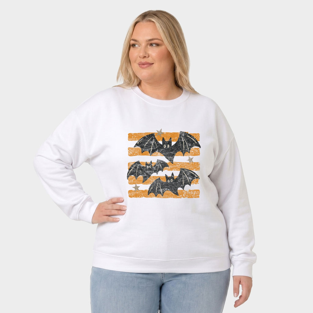 Bats Orange Stripes - Women's Plus Sized Graphic Sweatshirt product image 12