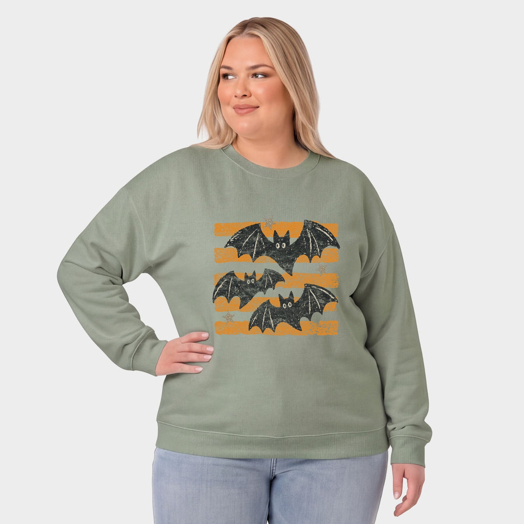 Bats Orange Stripes - Women's Plus Sized Graphic Sweatshirt product image 1