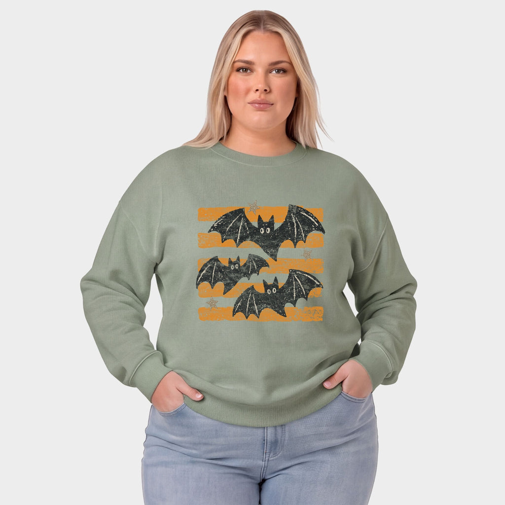 Bats Orange Stripes - Women's Plus Sized Graphic Sweatshirt product image 2