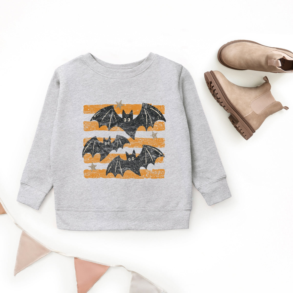 Bats Orange Stripes - Youth Graphic Sweatshirt product image 3