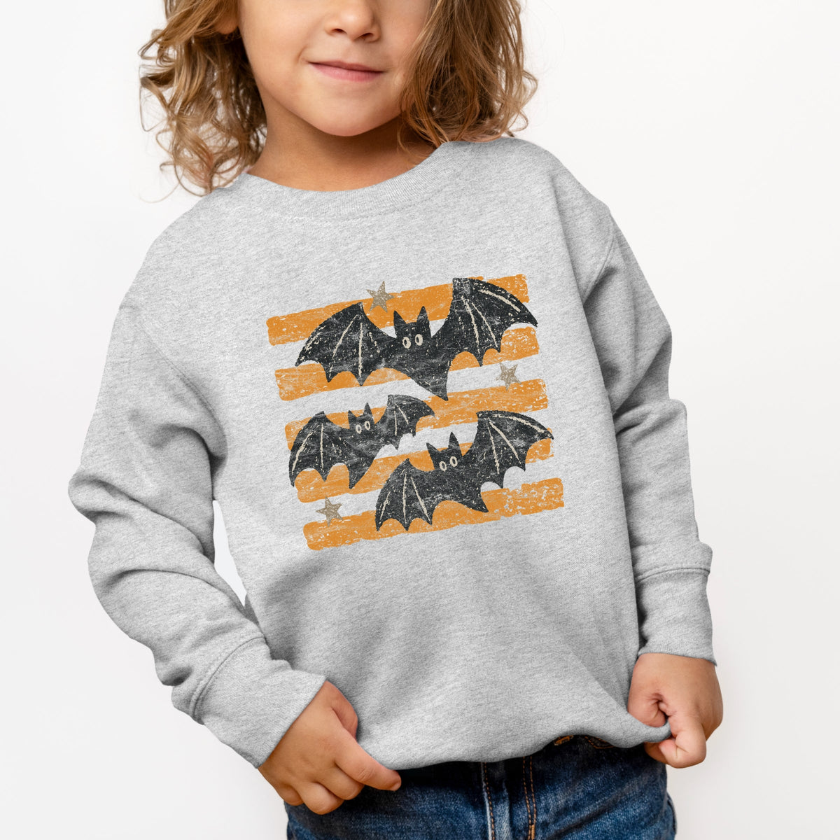 Bats Orange Stripes - Toddler Graphic Sweatshirt product image 4
