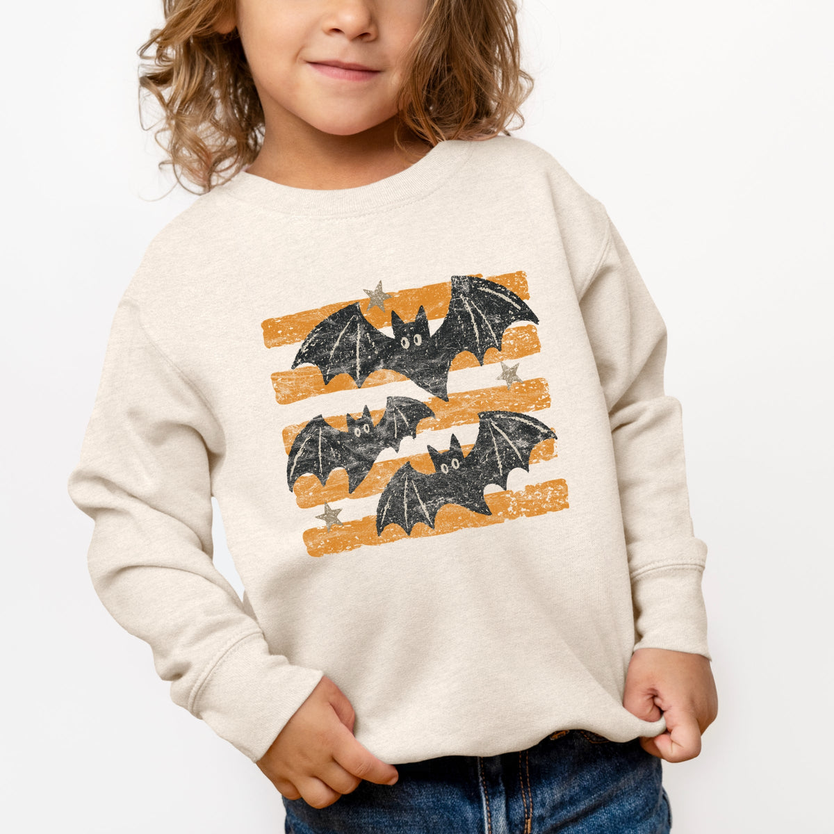 Bats Orange Stripes - Toddler Graphic Sweatshirt product image 1