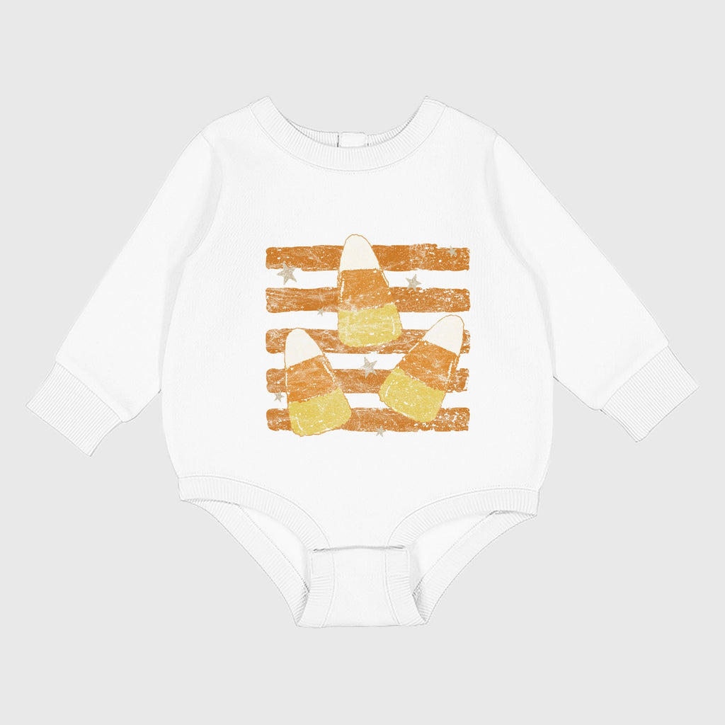Candy Corn Orange Stripes - Infant Fleece BodySuit