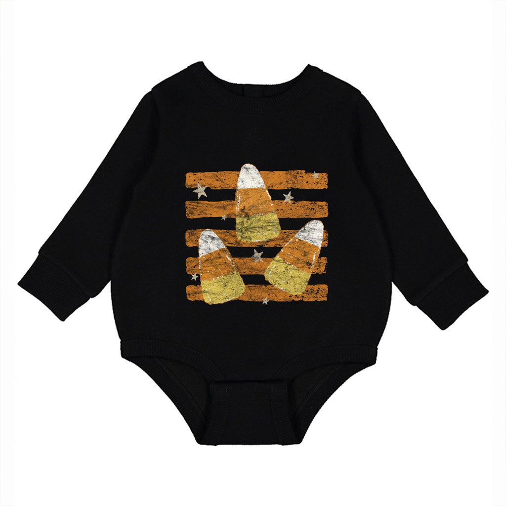 Candy Corn Orange Stripes - Infant Fleece BodySuit