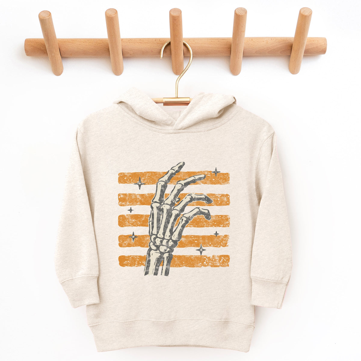 Skeleton Hand Orange Stripes - Toddler Hoodie product image 2