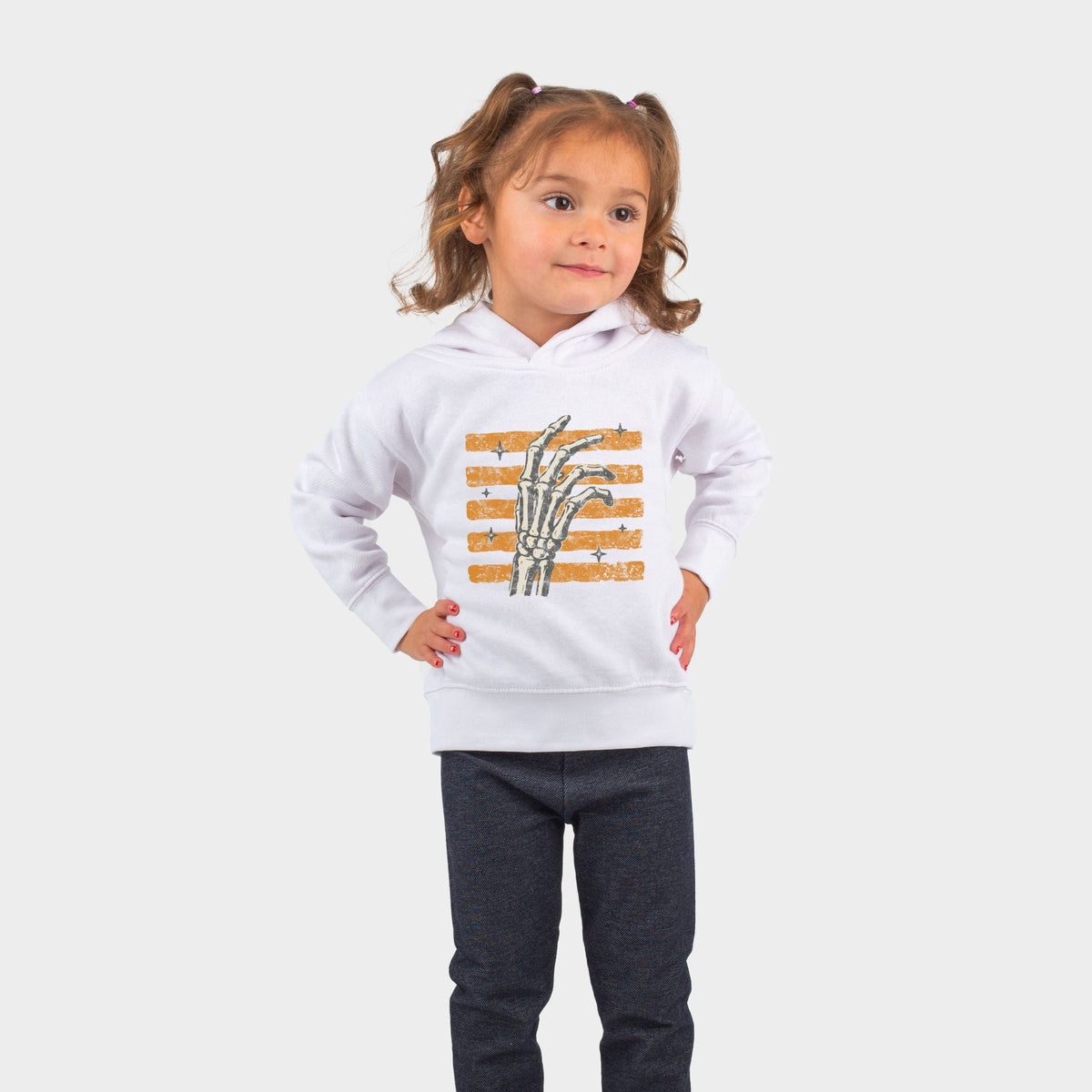 Skeleton Hand Orange Stripes - Toddler Hoodie product image 12