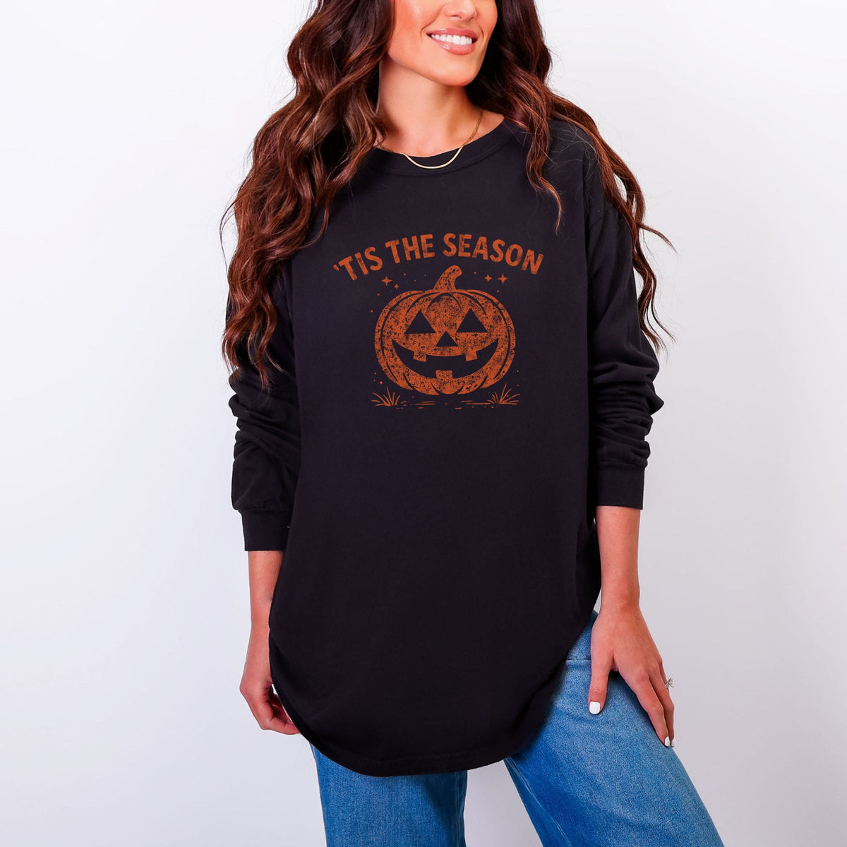 Tis The Season Jack O Lantern - Women's Garment Dyed Long product image 10