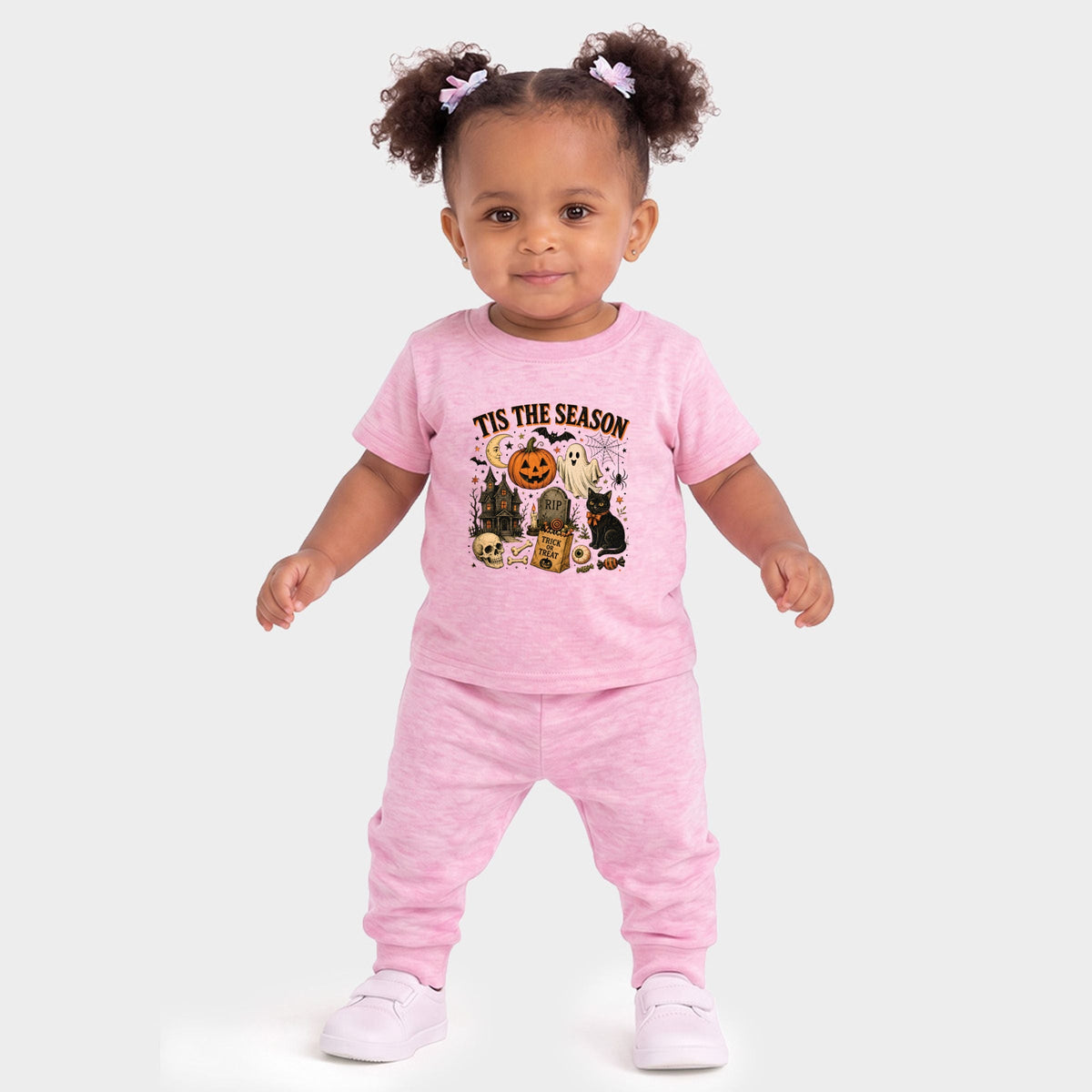 Tis The Season Haloween Collage - Infant Jogger Pant Crew Set