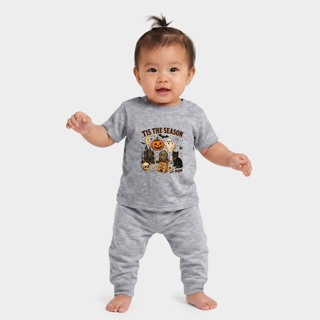 Tis The Season Haloween Collage - Infant Jogger Pant Crew Set