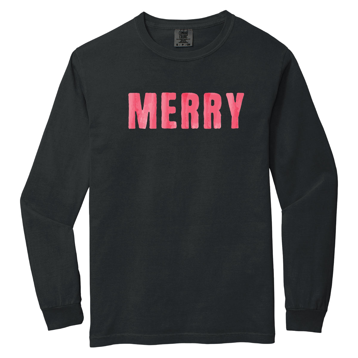 Merry Watercolor - Women's Garment Dyed Long Sleeve Graphic product image 5