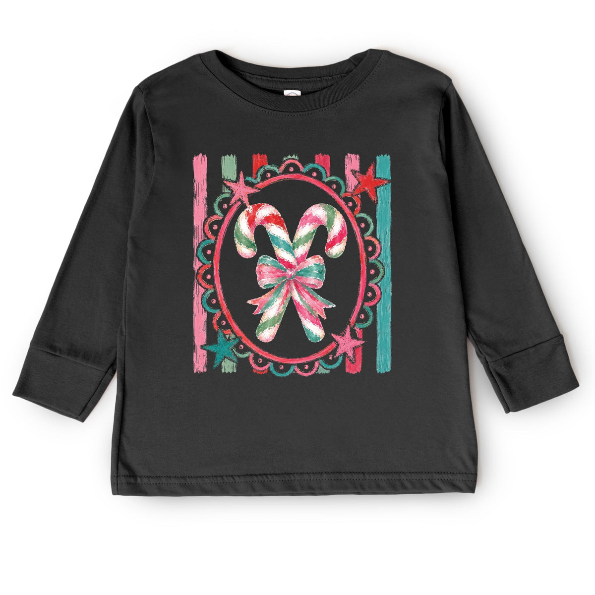 Candy Cane Coquette Watercolor - Toddler Long Sleeve product image 4
