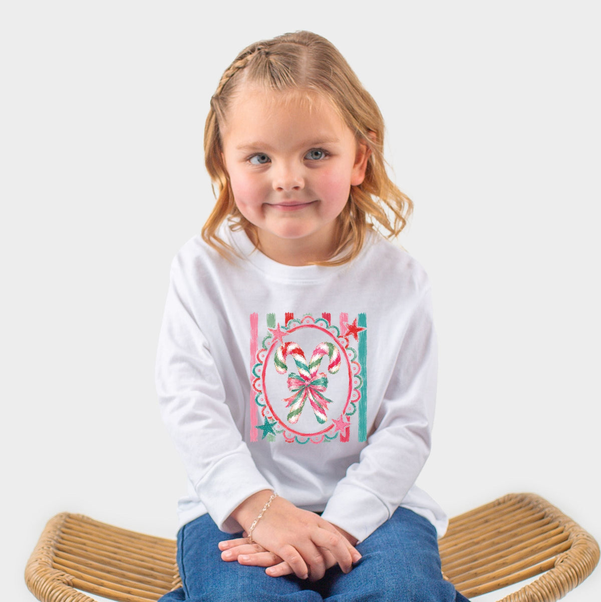 Candy Cane Coquette Watercolor - Toddler Long Sleeve product image 1
