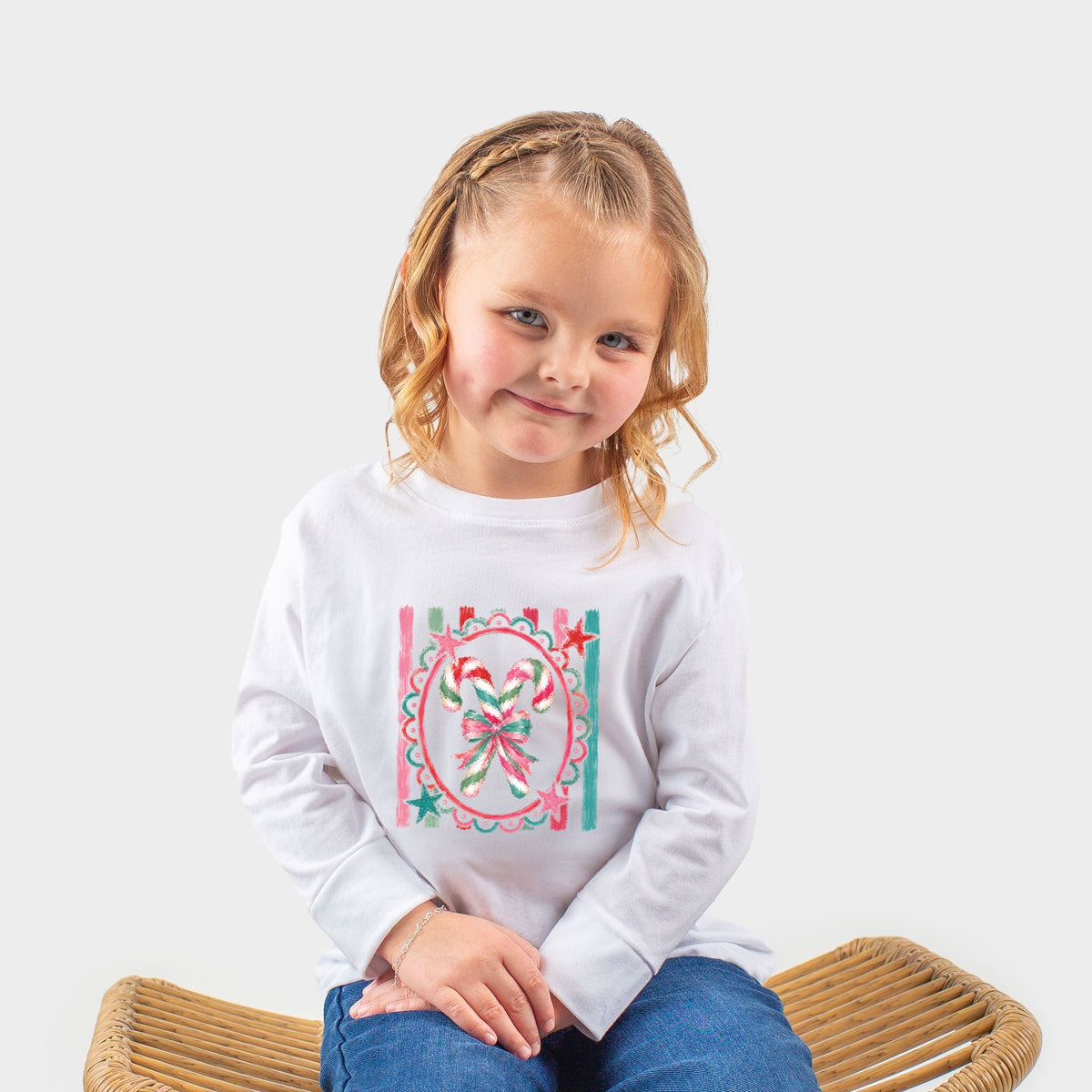 Candy Cane Coquette Watercolor - Toddler Long Sleeve product image 2
