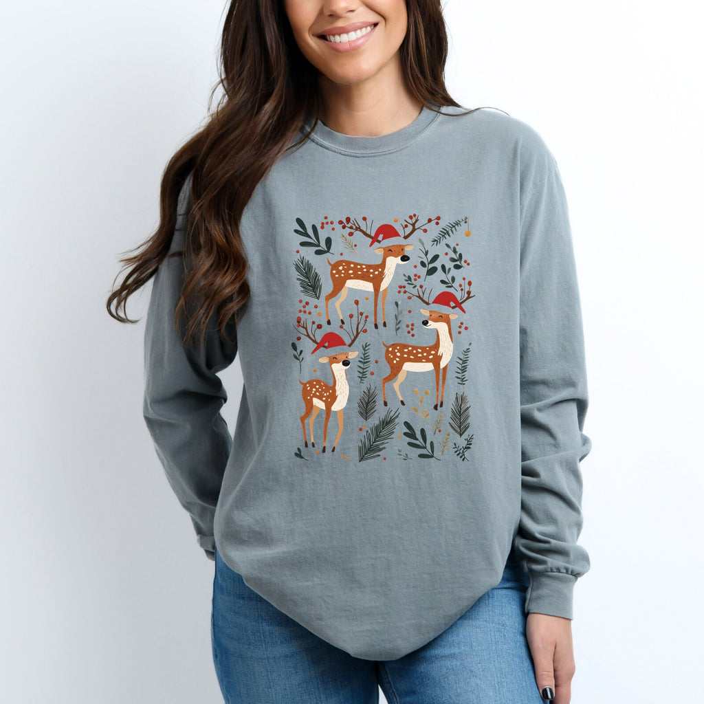 Christmas Deer and Foliage - Women's Garment Dyed Long product image 12