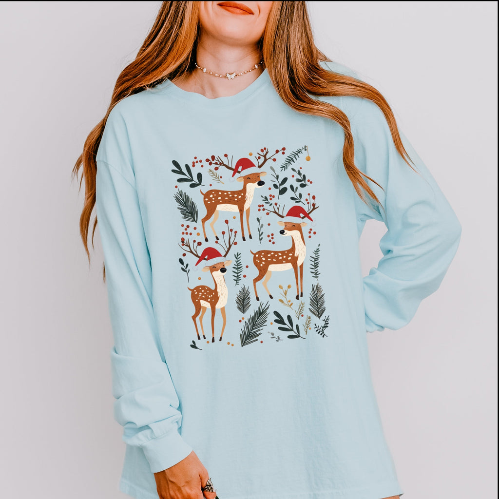 Christmas Deer and Foliage - Women's Garment Dyed Long product image 11