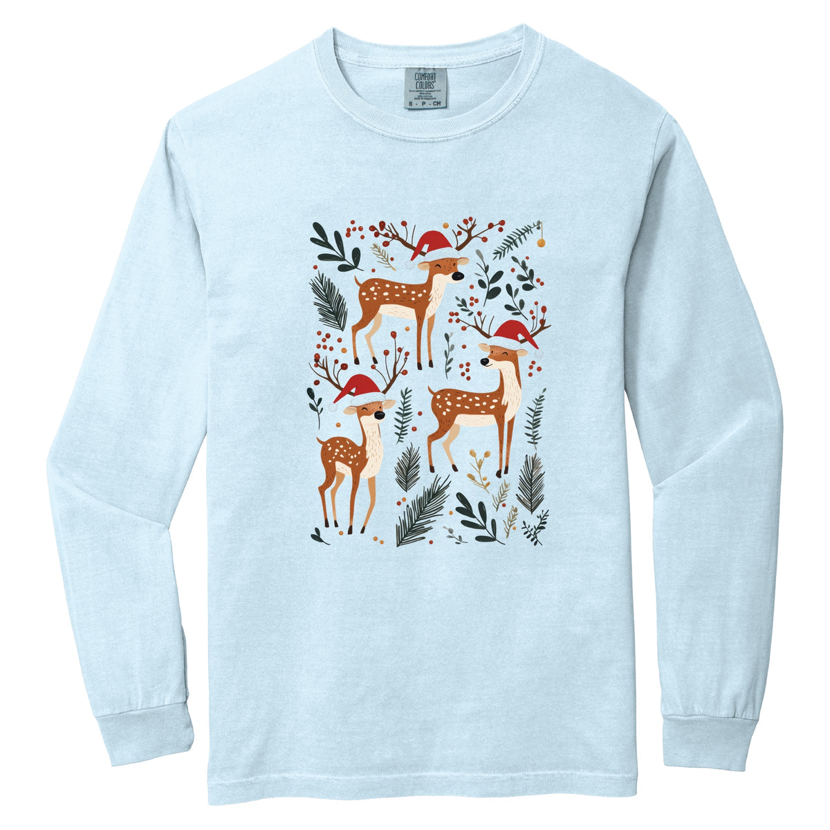 Christmas Deer and Foliage - Women's Garment Dyed Long product image 2