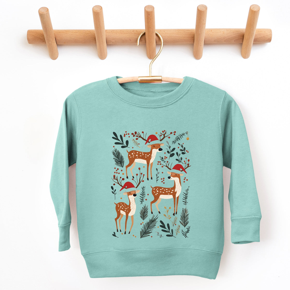 Christmas Deer and Foliage - Toddler Graphic Sweatshirt product image 2