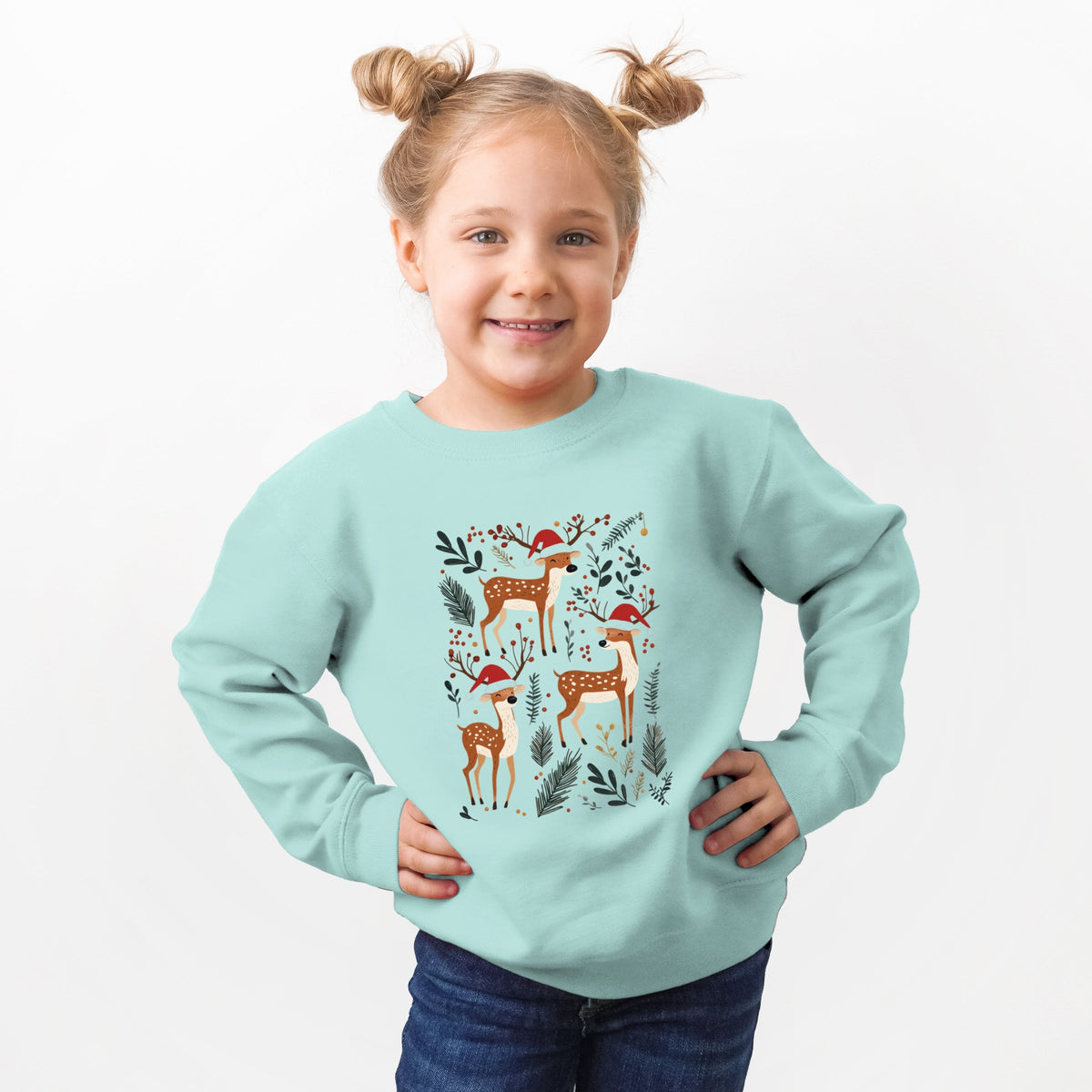 Christmas Deer and Foliage - Toddler Graphic Sweatshirt product image 1