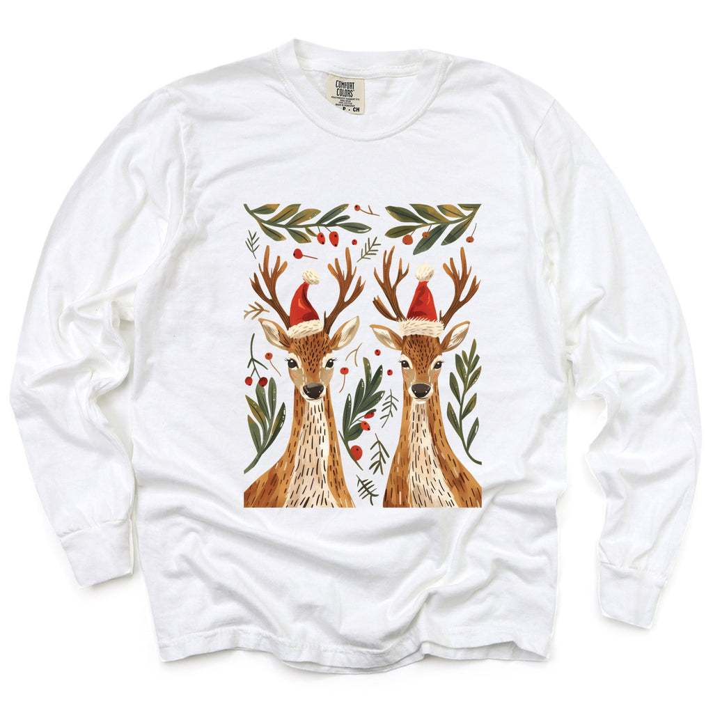 Christmas Deer Pair - Women's Garment Dyed Long Sleeve product image 11