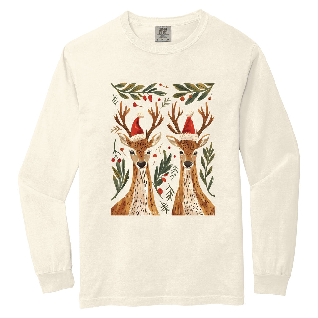 Christmas Deer Pair - Women's Garment Dyed Long Sleeve product image 8