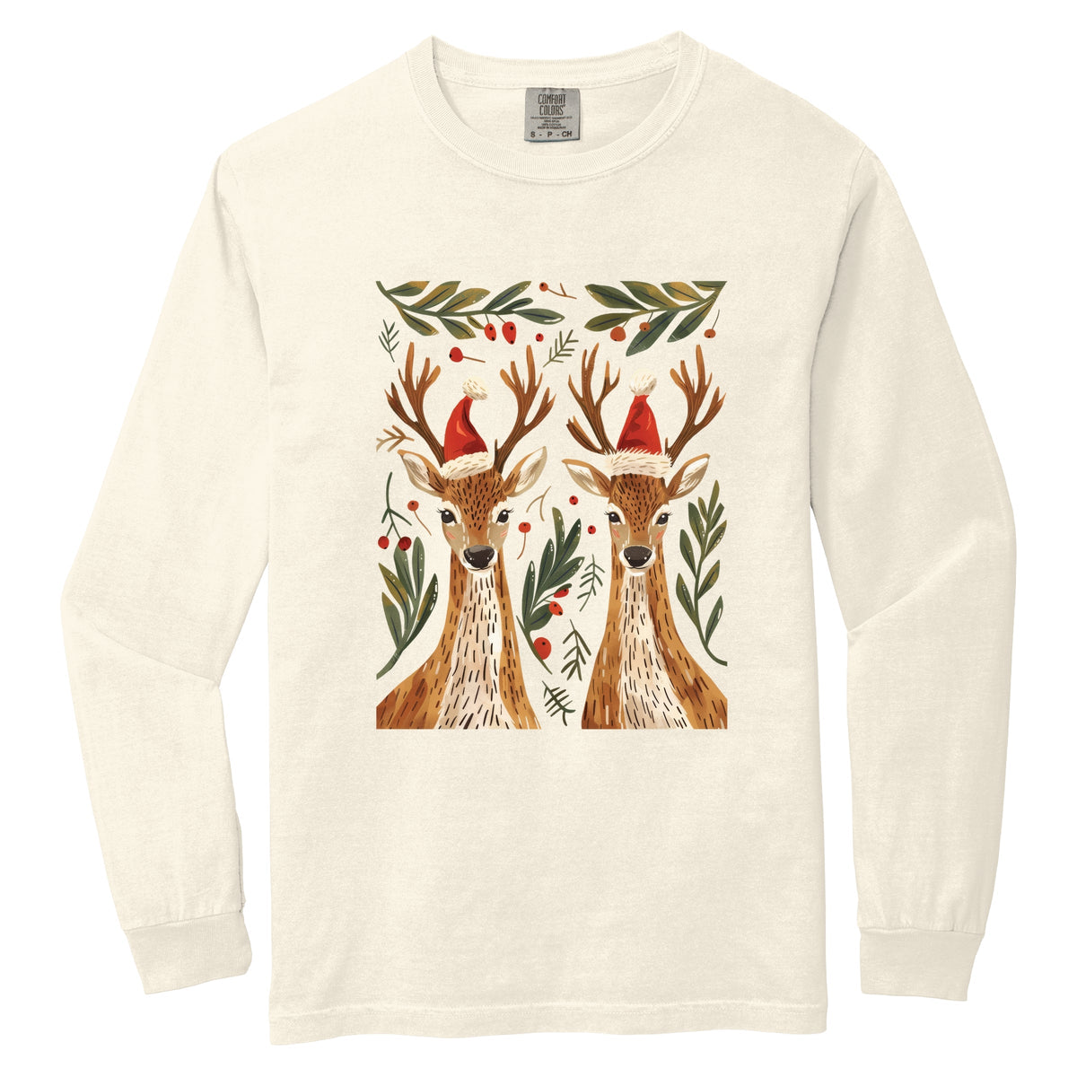Christmas Deer Pair - Women's Garment Dyed Long Sleeve product image 8
