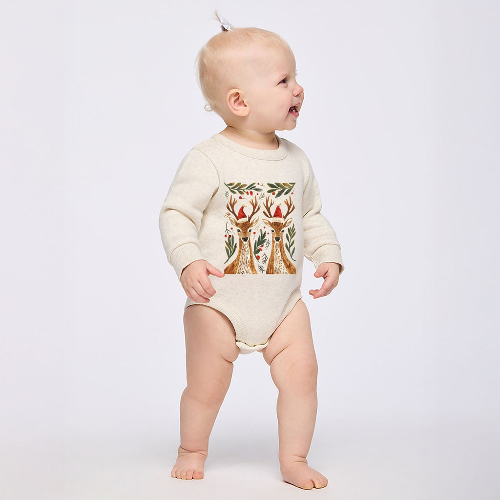 Christmas Deer Pair - Infant Fleece BodySuit