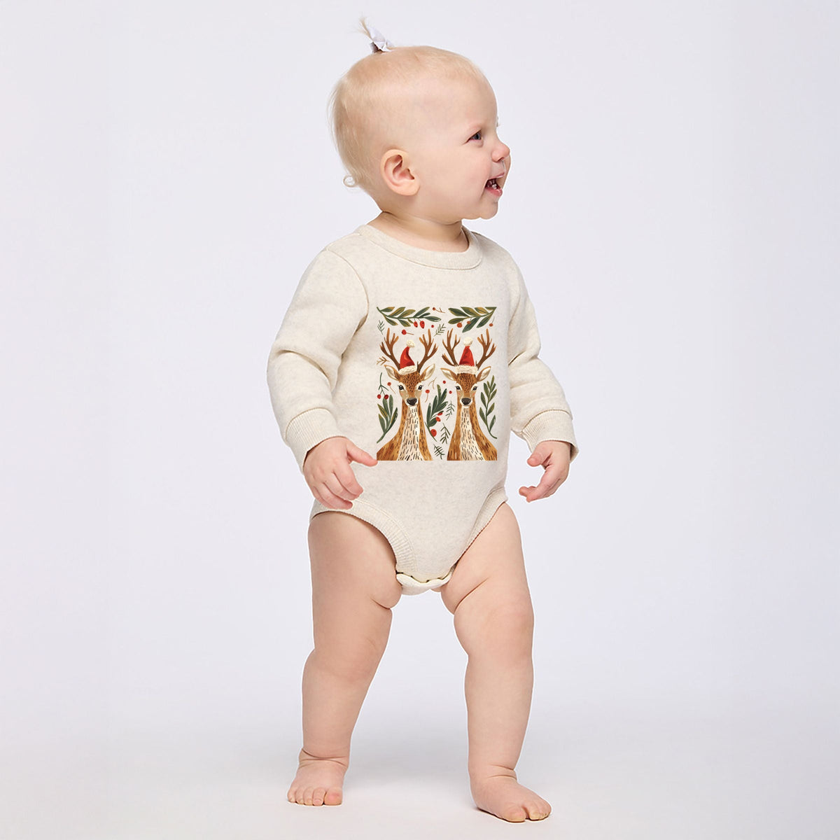 Christmas Deer Pair - Infant Fleece BodySuit