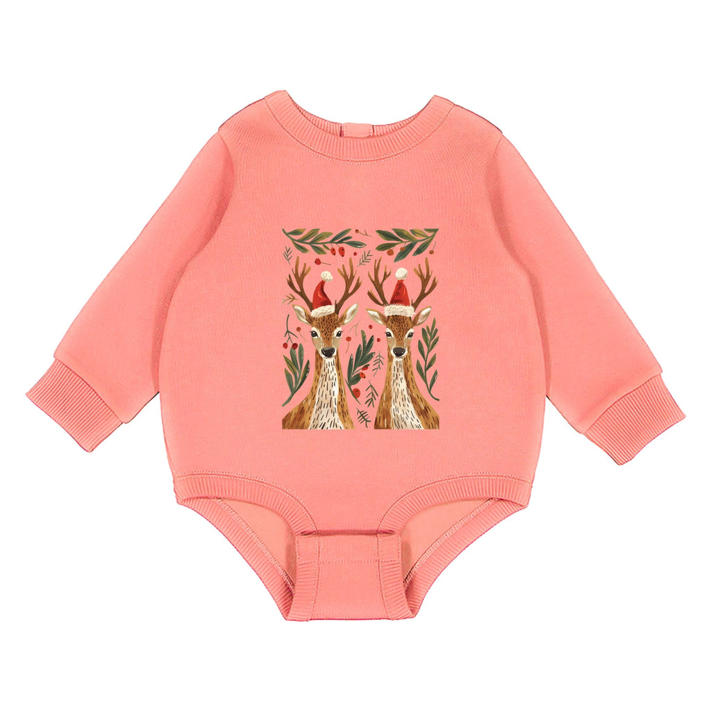 Christmas Deer Pair - Infant Fleece BodySuit