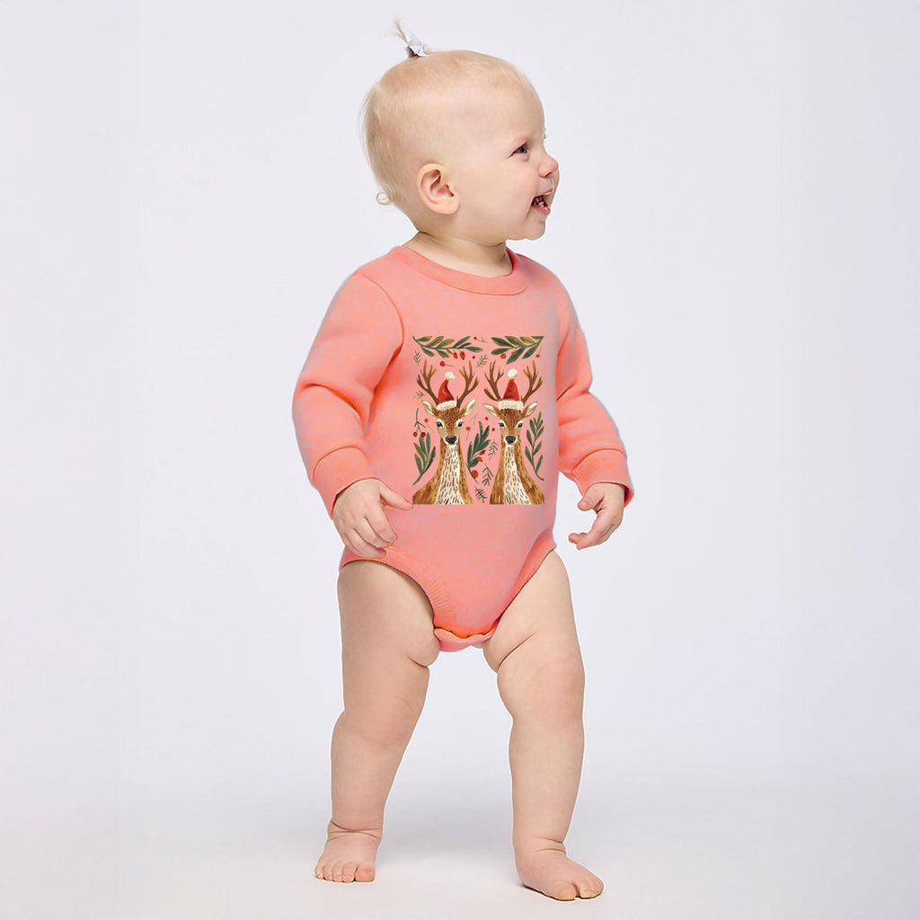Christmas Deer Pair - Infant Fleece BodySuit