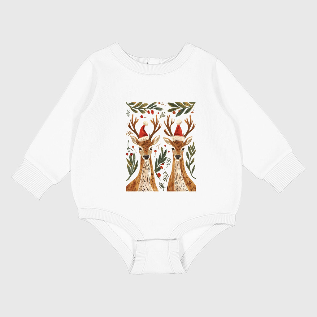 Christmas Deer Pair - Infant Fleece BodySuit