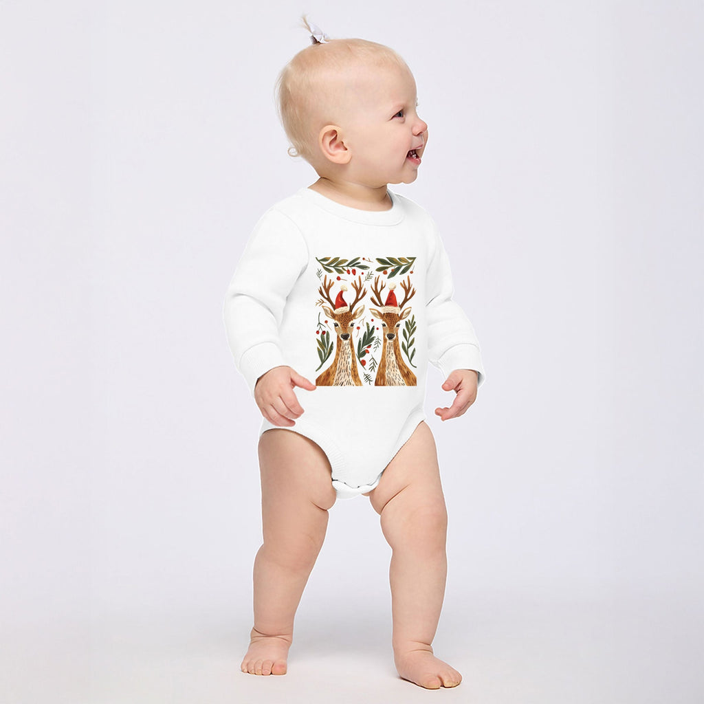 Christmas Deer Pair - Infant Fleece BodySuit