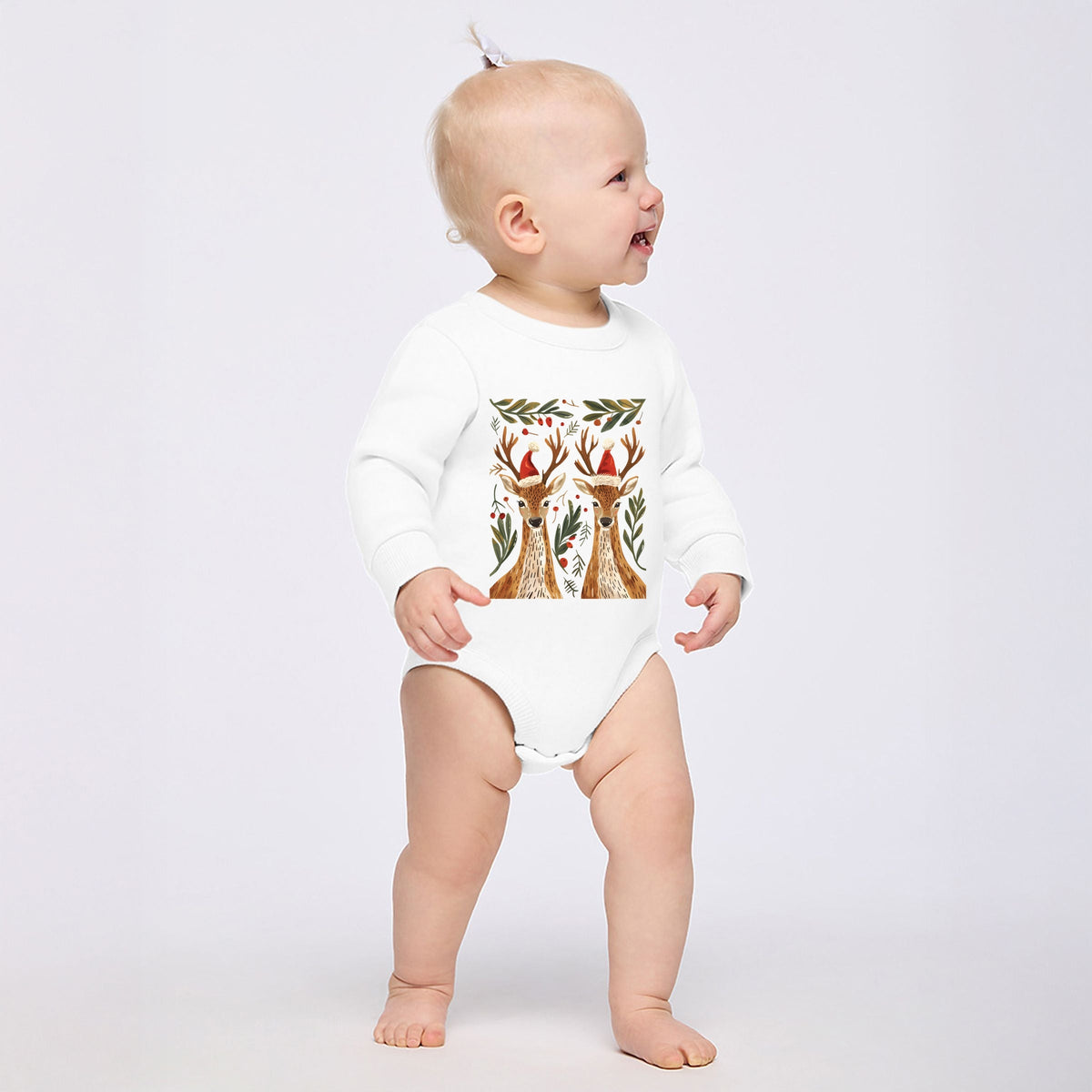 Christmas Deer Pair - Infant Fleece BodySuit