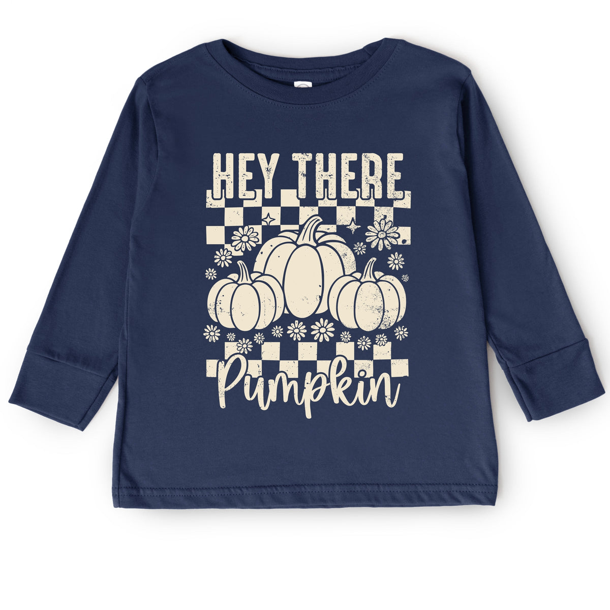 Hey There Pumpkin Checkered - Toddler Long Sleeve Graphic product image 2