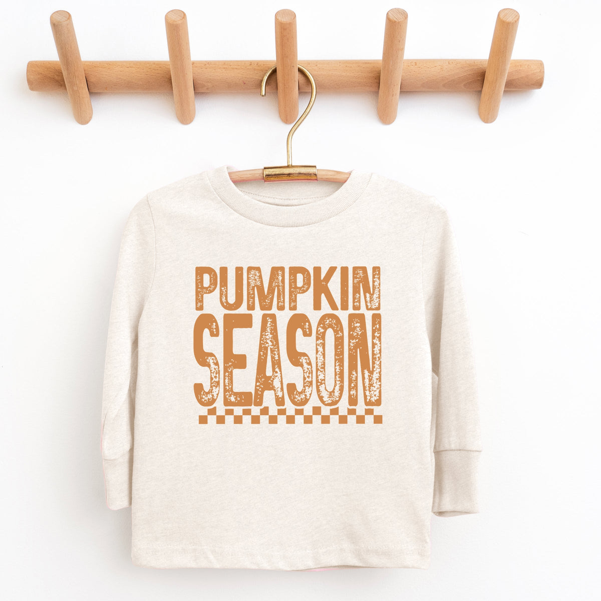 Pumpkin Season Checkered Distressed - Youth Long Sleeve product image 4