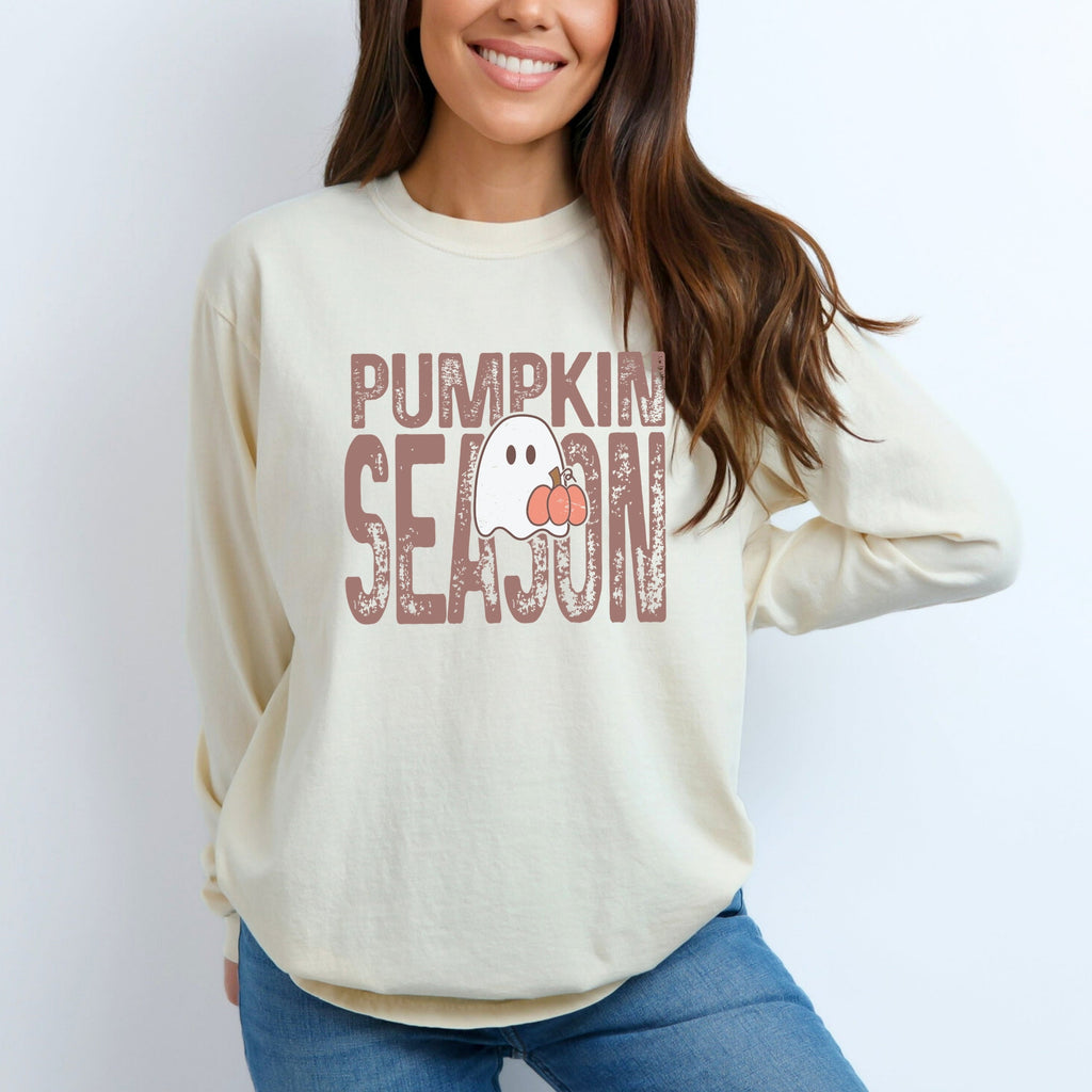Pumpkin Season Ghost - Women's Garment Dyed Long Sleeve product image 4