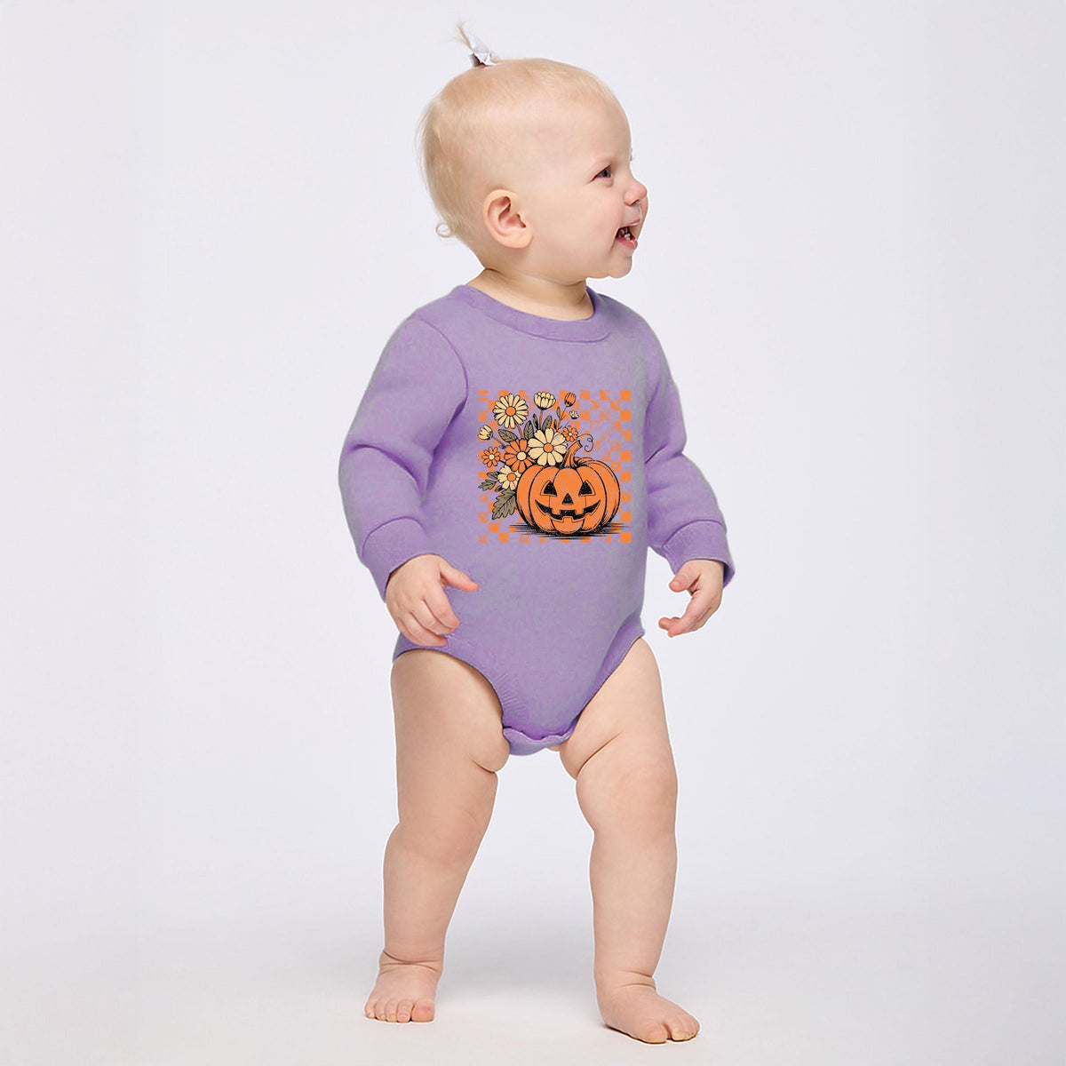 Retro Floral Pumpkin - Infant Fleece BodySuit