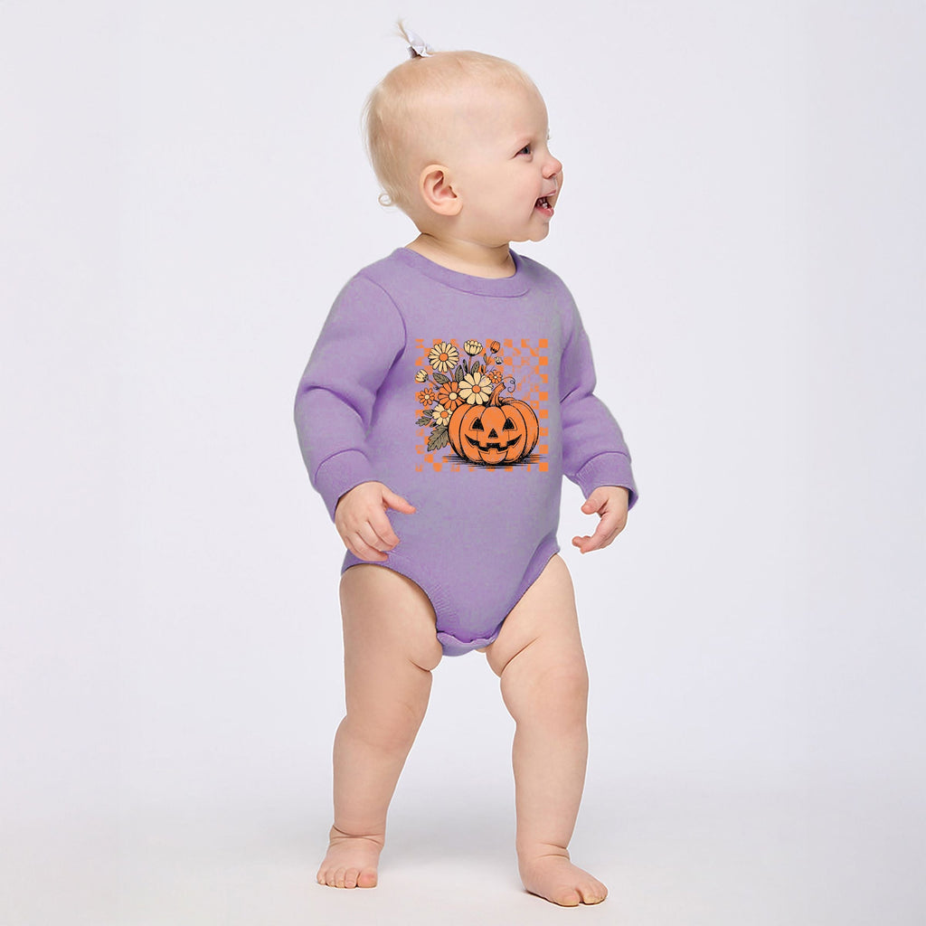 Retro Floral Pumpkin - Infant Fleece BodySuit
