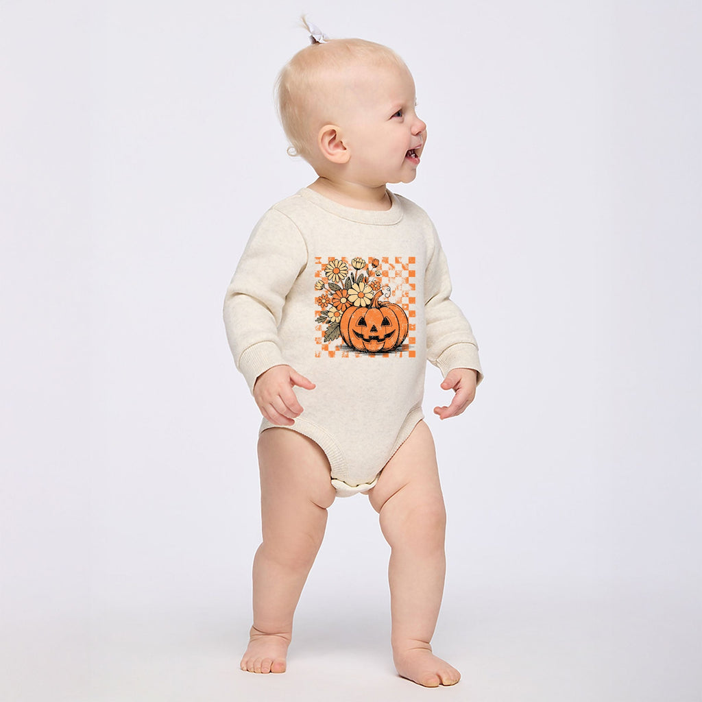 Retro Floral Pumpkin - Infant Fleece BodySuit