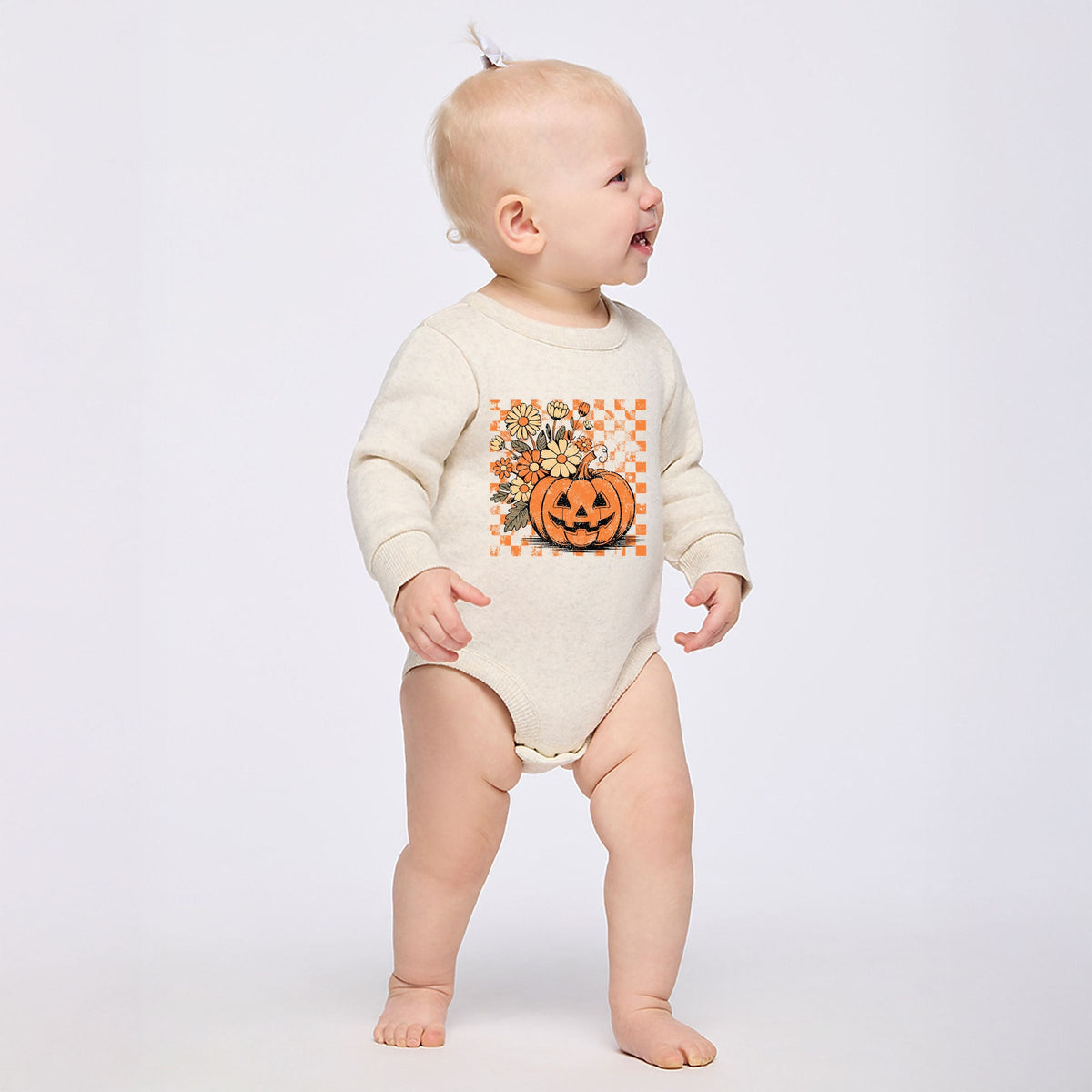 Retro Floral Pumpkin - Infant Fleece BodySuit