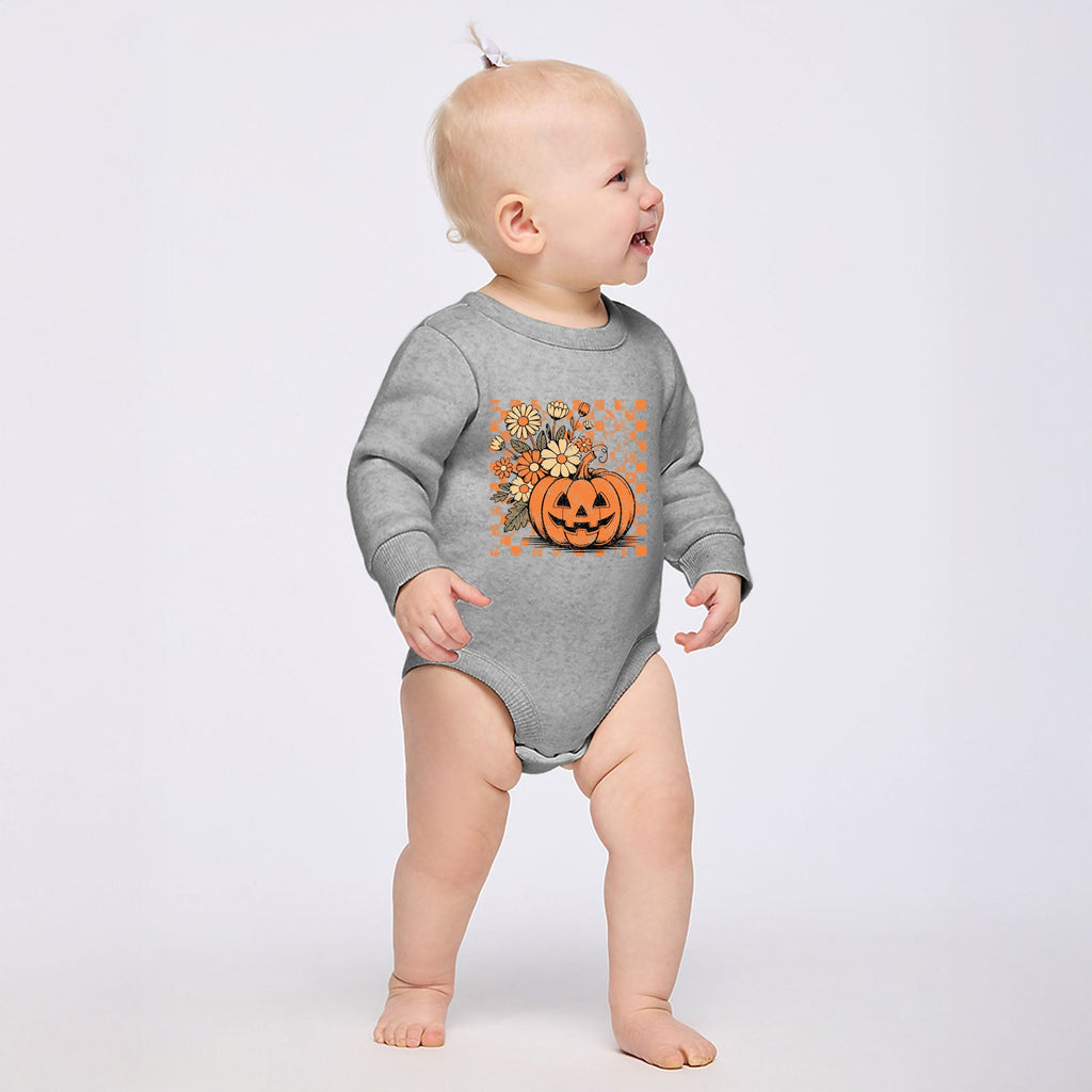 Retro Floral Pumpkin - Infant Fleece BodySuit