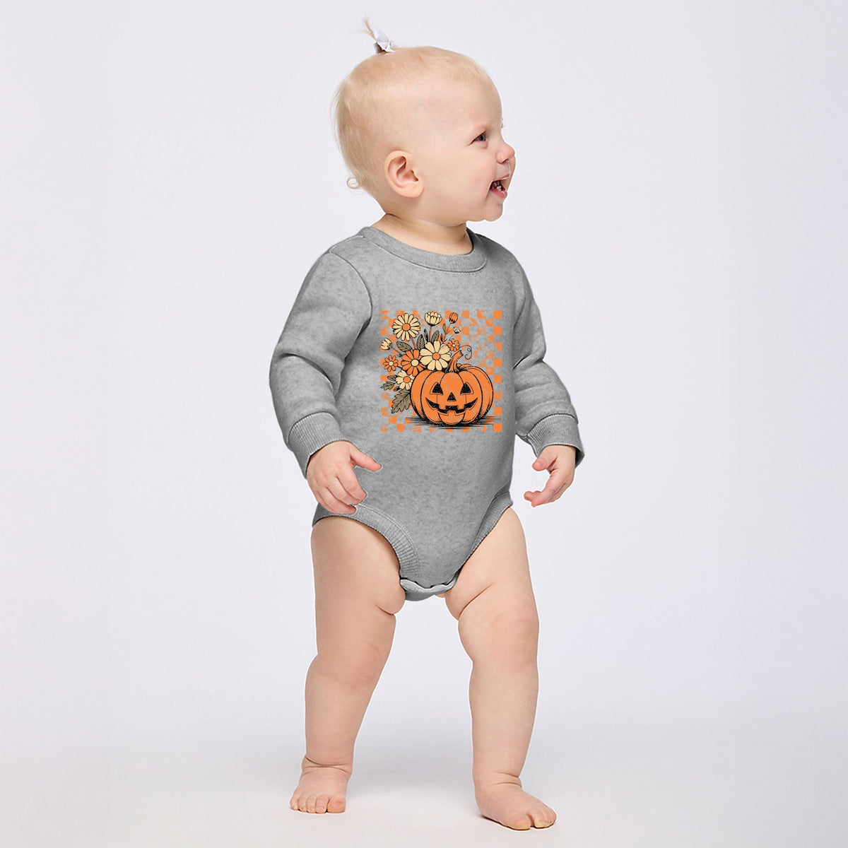 Retro Floral Pumpkin - Infant Fleece BodySuit