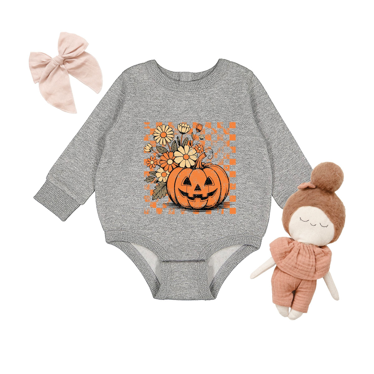Retro Floral Pumpkin - Infant Fleece BodySuit