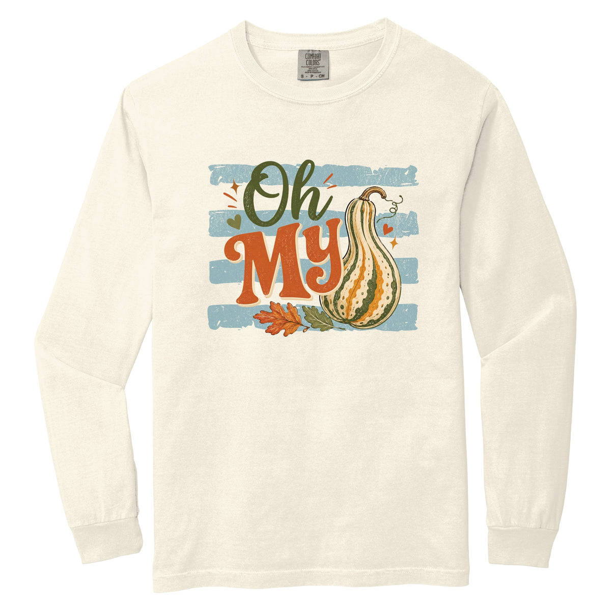 Oh My Gourd Stripes - Women's Garment Dyed Long Sleeve product image 2